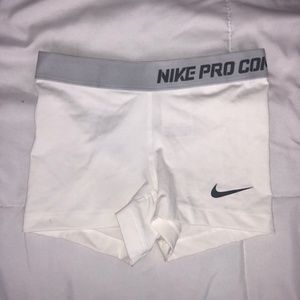 ***NEVER WORN*** White Nike Pro Spandex Shorts